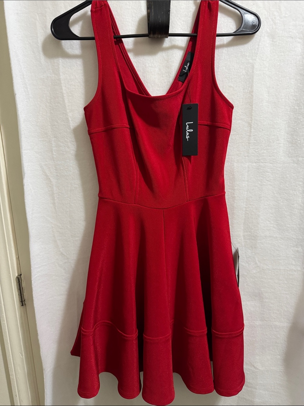 Lulu's Red Scoop-Neck Fit & Flare Mini Dress